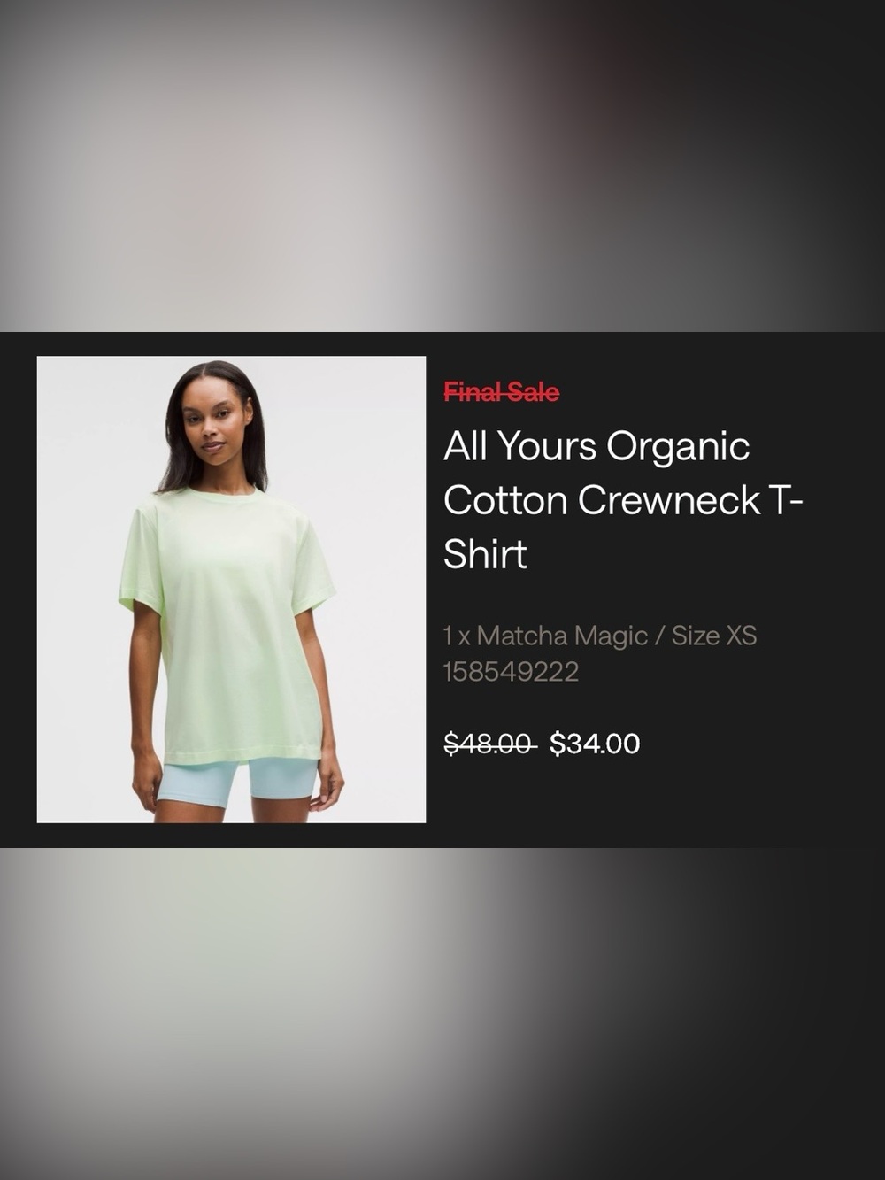 NWOT Lululemon All Yours Organic Cotton Crewneck T Shirt Sz XS